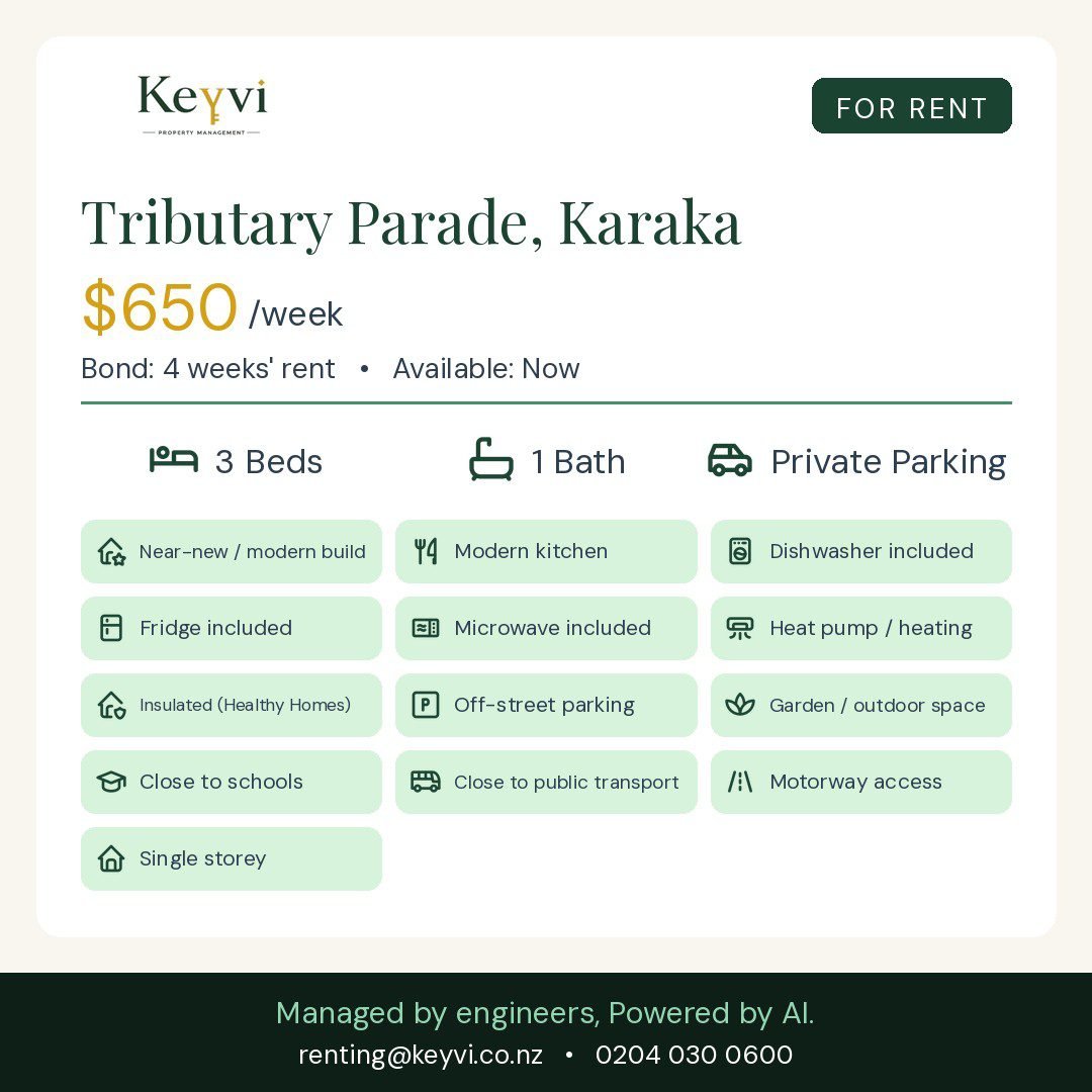 3 Bedroom Near-New Home — Karaka
